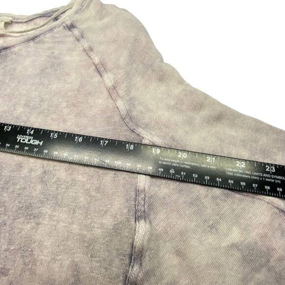 WE THE FREE Long Sleeve Cropped Tee Space Tie Dye Linen Blend Sz S Gray 6-16 - Picture 8 of 13
